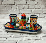 Talavera Double Shot Set with Salt Shaker