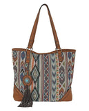 Justin Jacquard Aztec Tote with Removable Key Fob