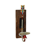 Metal Arrow & Wood Pillar Wall Sconce