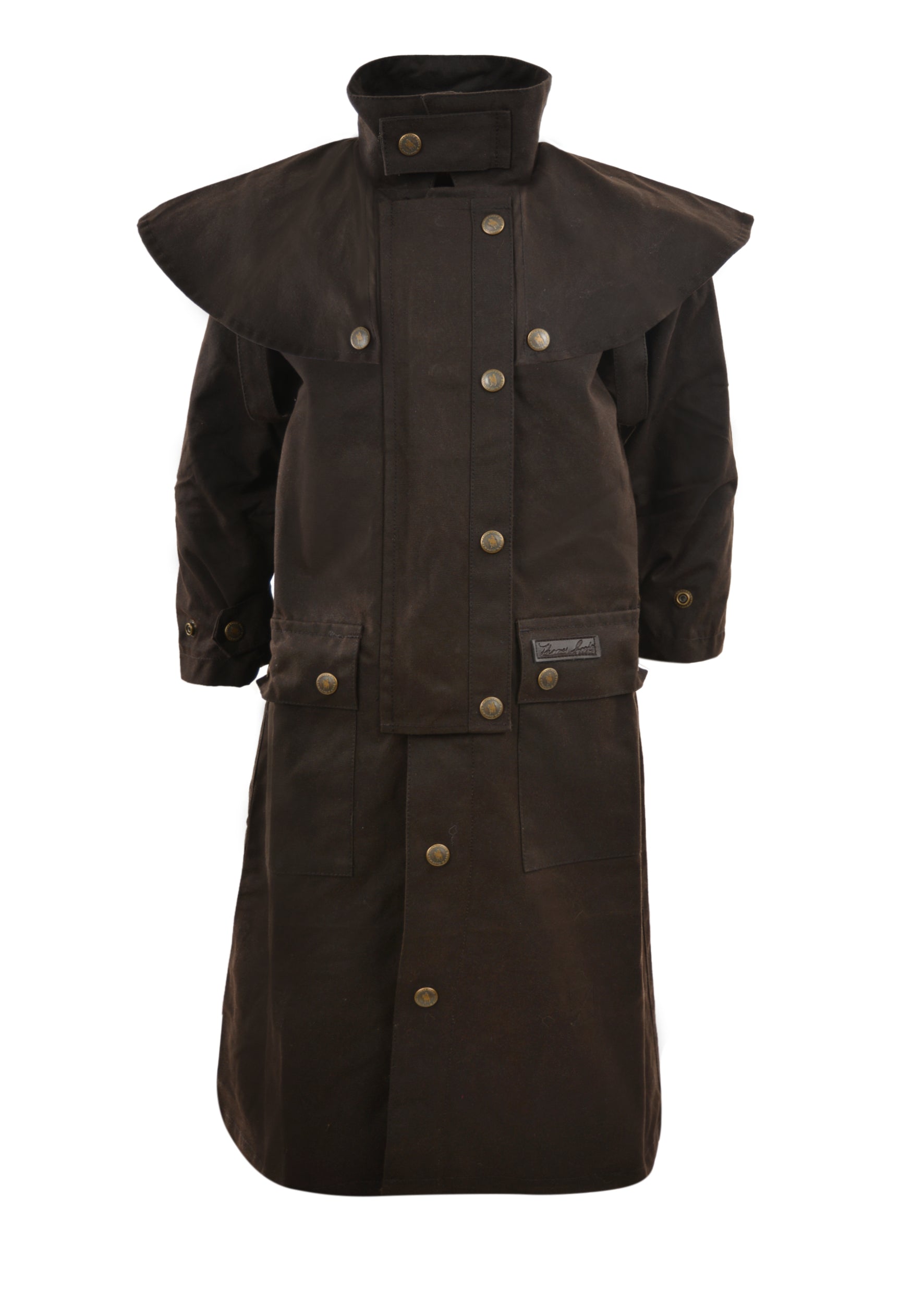Thomas Cook Youth High Country Oilskin Long Jacket.