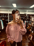 Off Shoulder Pink Lace Top