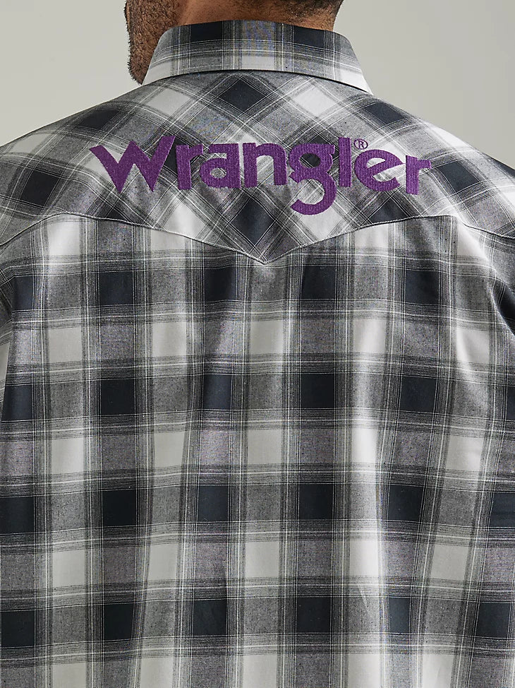 Wrangler Mens Long Sleeve Snap Shirt Black