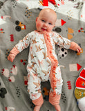 Baby Girls Duck Printed Zipper Sleeper