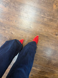 The Enora Red High Calf Boot