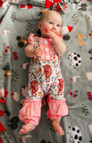 Baby Girls Flower & Cows Romper