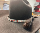 Twister Hatband Multicolor Ribbon With Brown Tassel