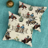 Cowboy Cactus Throw Cushions - Set of 2