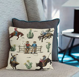 Cowboy Cactus Throw Cushions - Set of 2