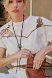 Embroidered Shoulder Western Tee