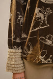 Blue B Western Printed Ruffle Cuff Shirt