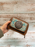 Justin Lace with Turquoise Underlay Purse