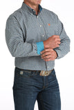 Cinch Blue and Orange Check Shirt