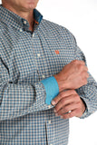 Cinch Blue and Orange Check Shirt