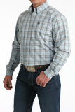 Cinch Light Blue Mens Check Shirt