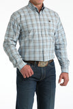 Cinch Light Blue Mens Check Shirt