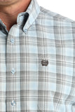 Cinch Light Blue Mens Check Shirt