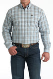 Cinch Light Blue Mens Check Shirt
