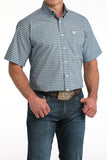 Cinch Short Sleeve Blue Check Shirt