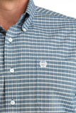 Cinch Short Sleeve Blue Check Shirt