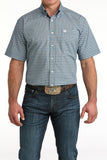Cinch Short Sleeve Blue Check Shirt