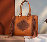 Montana West Aztec Fringe Tote