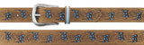 Roper Women's Distressed Leather Brown Belt - Floral Emboss