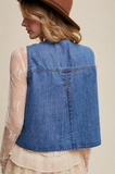 Listicle Denim Tie Front Vest