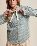 Listicle Dreamy Bows Denim Shirt