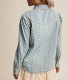 Listicle Dreamy Bows Denim Shirt