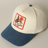 Detailed Cowboy Horse Embroidery Patch Denim Cap