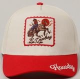 Detailed Cowboy Horse Embroidery Patch Red Cap