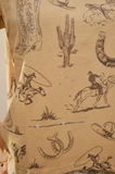 Round Neck Western Graphic Tee - Sand