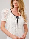 Eyelet Puff Sleeve Top