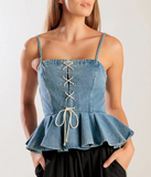 Criss Cross Denim Top
