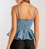 Criss Cross Denim Top