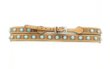 Twister 3/8 Genuine Leather Hatband with Turquoise Stones