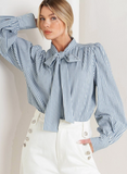 Blue & White Striped Blouse