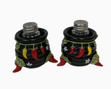 Chili Peppers Pot Desert S&P Shaker Holder Set