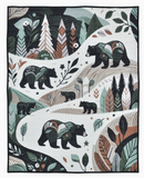 Forest Life Nature Black Bear Decorative Quilt Throw Blanket