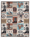Cowboy Boots & Saddle Western Quilt Throw