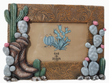 Western Cowboy Boots & Rustic Cactus 6” X 4” Picture Frame