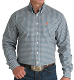 Cinch Blue and Orange Check Shirt