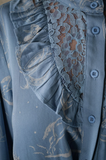 Blue B Western Print Lace Ruffle Blouse
