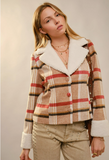 Blue B Sherpa Collar Plaid Jacket