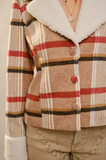 Blue B Sherpa Collar Plaid Jacket