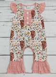 Baby Girls Flower & Cows Romper