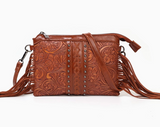Brown Fringe Crossbody