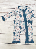 Baby Girl Western Ruffle Sleeper