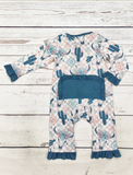 Baby Girl Western Ruffle Sleeper
