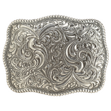 Nocona Mens Buckle Scroll Engraved Rope Edge